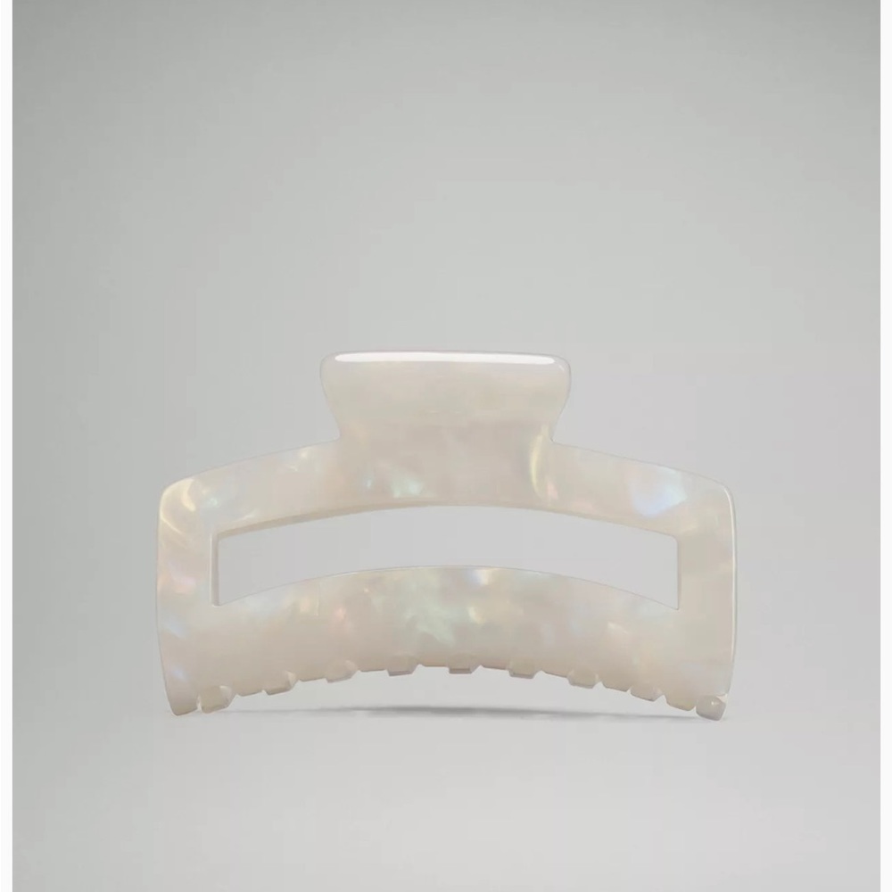 Large Lululemon Hair Claw in White Opal/Silverstone